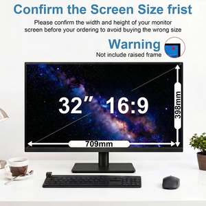 180 °   Protection d'écran anti-regard 2 voies 32 pouces 16:9 pour moniteur de bureau, <span class=keywords><strong>filtre</strong></span> anti-lumière bleue, <span class=keywords><strong>sans</strong></span> <span class=keywords><strong>film</strong></span> adhésif - Product Image 2