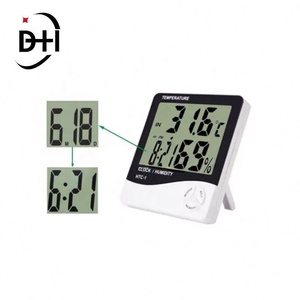 เครื่องวัดอุณหภูมิและความชื้นแบบดิจิตอล LCD สำหรับใช้ภายในอาคาร พร้อมนาฬิกาปลุก รุ่น HTC-1 - Product Image 5