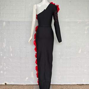 कंधे पर सिंगल स्लीव टेम्पोमेंट बैंड की ड्रेस पार्टी शाम का गाउन - Product Image 4