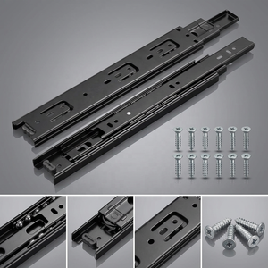 Herrajes Meilong: Corredera telescópica de 3 pliegues con rodamientos de bolas para cajones / Corredera de cajón con bloqueo / Guía deslizante - Product Image 1