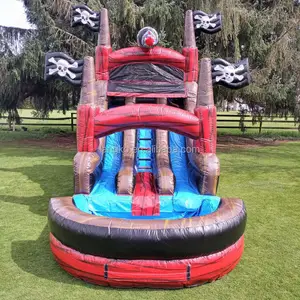 18FT संगमरमर समुद्री डाकू inflatable पानी स्लाइड समुद्री डाकू waterslide inflatable वाणिज्यिक inflatable शहर में पानी स्लाइड