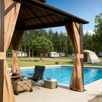 Gazebo Multifuncional para Jardín, Patio o Balcón, de Aluminio, Ecológico, Resistente a la Lluvia y con Protección UV, para las 4 Estaciones