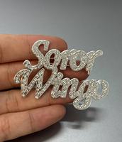 À la mode à la main grec héritage lettres broche personnalisée toute couleur pleine strass sororité bijoux à la mode femmes broche cadeau