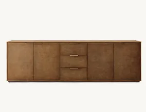 Juego de sala de estar de lujo americano con diseño Art Deco francés OEM Sassanid Saundersen Shagreen Panel aparador de 4 puertas con cajones - Product Image 3
