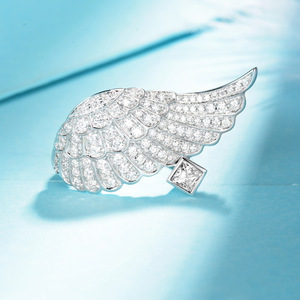 Anello Ali d'Angelo da Donna, Stile Street Fashion, Aperto e Regolabile, Gioiello Creativo ed Elegante, Tono Argento - Product Image 2
