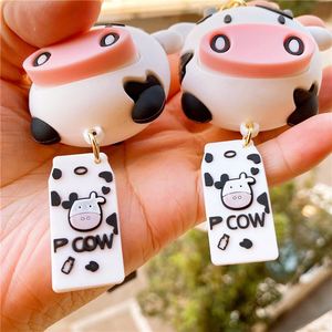 New Creative Silicone Animal Cows Keychains Personality Cartoon Cute Car <b>Key</b> <b>Chain</b> Ring Bag Pendant - Product Image 2