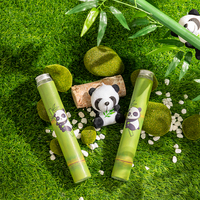 Bote de plástico de 400ml con estampado personalizado de Panda, botella de zumo con tapa