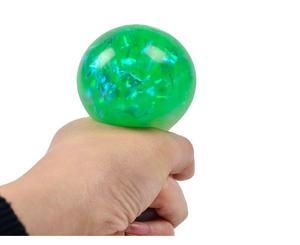 Jouets de décompression pour enfants, garçons et filles, de haute qualité, en TPR coloré, 6 cm, élastiques, avec des paillettes de cristal, en forme de boule d'eau - Product Image 1