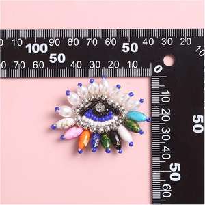 Patch perle de riz nouveau Design fleur gros patchs personnalisés couture broderie chapeau brillant broderie perles patchs - Product Image 2