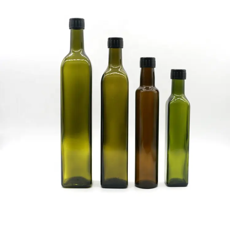 Wholesale dark green round essential oil bottle malaysia dark green oil nozzle olive oil bottle