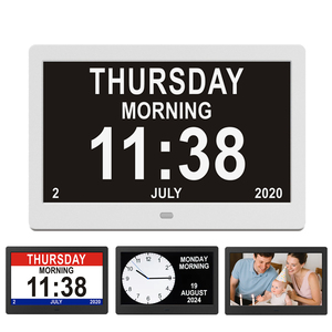 Horloge numérique avec calendrier et alarme pour la démence, 10,1/7 pouces, avec jour et date pour les personnes âgées, 8 alarmes, cadre photo numérique pour les personnes âgées - Product Image 6