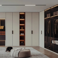 Armoire intégrée Lesso Home, style farmhouse blanc moderne, 3 portes, en bois, pour chambre à coucher, organisateur de vêtements pour villa