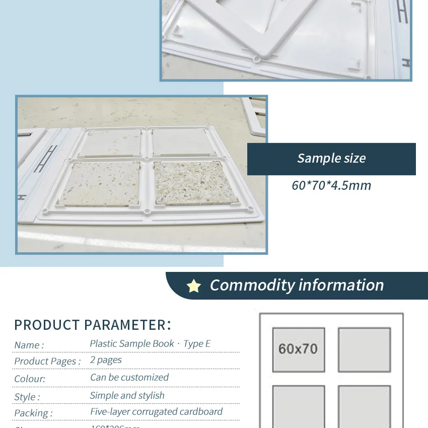 High Quality Portable Marble Specimen Folders Tile Book Quartz Display Catalogue Cardboard Factory Plastic Stone Sample Folder
