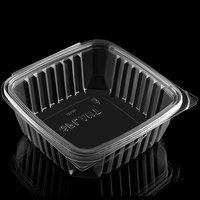 Conteneur d'emballage jetable biodégradable transparent en PET de 48 oz, prix de gros, pour salade, fruits, sushis, légumes