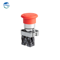 Bouton-poussoir d'arrêt d'urgence IP65 22 mm, tête champignon rouge, interrupteur de démarrage/arrêt à verrouillage, commande d'ascenseur 10A