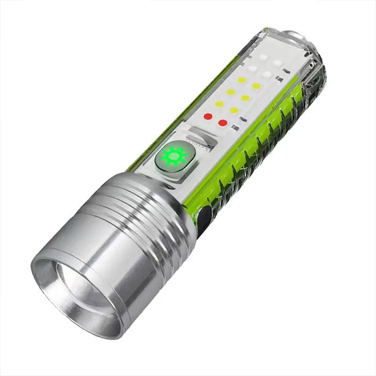 Howlighitng Ultra Bright XHP50 Rechargeable Torch Light White Purple Side Light Strong Magnets ZOOM Flashlight for Outdoor