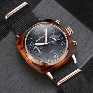 Montre unisexe Fashion Square, bracelet en acier inoxydable, mouvement à quartz analogique, cadran en verre, bracelet de 22 cm, boîtier en résine, fermoir pliant, étanche - Product Image 2