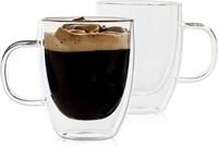 Vente en gros, vente chaude, tasse à café classique en borosilicate, ensemble de tasses à thé, verres personnalisés et autres produits en verre