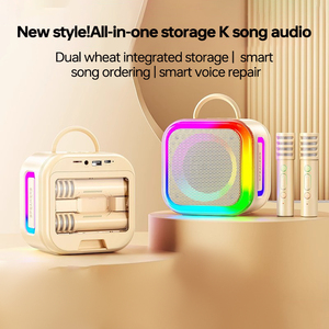 Altavoz Estéreo para Exteriores K89 <span class=keywords><strong>con</strong></span> Iluminación LED RGB, Recargable, para Fiestas, Karaoke Privado, Micrófonos Inalámbricos - Product Image 3