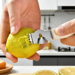 Éplucheur de citron en acier inoxydable avec poignée en silicone, éplucheur multifonction pour fruits et légumes, outil de cuisine - Product Image 4