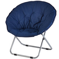 Chaise lune pliable, grande chaise soucoupe UFO avec cadre métallique pliable - Siège pliable en forme de plat moelleux pour la maison, le bureau, la chambre, le jardin