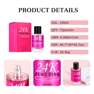Pure Pink Bottle Design 100mL Perfume de fragancia de bosque de larga duración para mujeres - Product Image 2