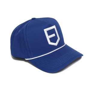 Pequeño MOQ Fabricante de sombreros Logotipo bordado en 3D personalizado Sombrero de ala curva Color <span class=keywords><strong>azul</strong></span> Algodón 5 paneles Cuerda de golf al aire libre Gorra de béisbol - Product Image 3