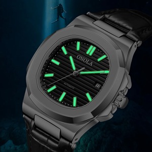 นาฬิกาข้อมือแบรนด์ Drioshipping สำหรับผู้ชาย นาฬิกาธุรกิจเรืองแสง สายหนัง กันน้ำ นาฬิกาอัตโนมัติสุดหรูสำหรับผู้ชาย - Product Image 5