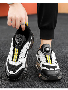 Chaussures pour hommes, baskets de course épaisses en cuir de créateur noir pour hommes, logo personnalisé, chaussures décontractées sans logo pour hommes 2024 - Product Image 5