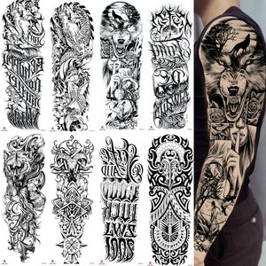 Tatuaje de Manga Completa Personalizado, Diseño Tribal, para Pierna o <span class=keywords><strong>Brazo</strong></span> - Product Image 1
