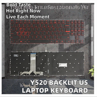 Clavier d'ordinateur portable Y520-15IKB avec clavier rétro-éclairé LED pour les jeux en portugais coréen hébreu russe fabricants de clavier de mise en page