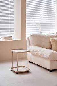 Petite table <span class=keywords><strong>d</strong></span>'appoint mobile avec roues pour meubles de maison pour bureau salon chambre à coucher-roulettes pour table basse et snack - Product Image 3