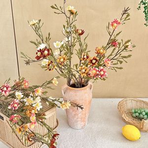 Bouquet de chrysanthèmes artificiels Yasunobu, orange, rouge, marron, blanc, en soie, décoration d'automne, décoration de table de salon - Product Image 2