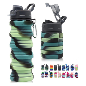Arc-<span class=keywords><strong>en</strong></span>-ciel extérieur escalade Botella De Agua Plegable bouteille d'eau de <span class=keywords><strong>sport</strong></span> <span class=keywords><strong>en</strong></span> silicone rétractable avec couvercle à bec - Product Image 2