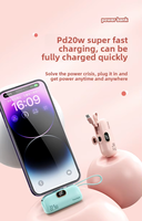 Power Bank Ultra Slim Capsule 10000mAh PD20W Pengisian Cepat Portabel dengan Kabel Terintegrasi untuk iPhone Mini