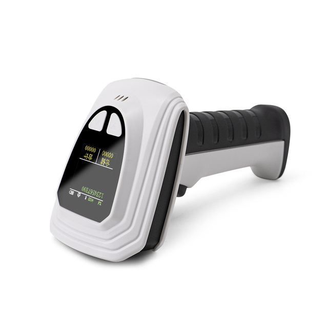 Wireless Handheld 2D Blue-tooth Barcode Scanner PDF417 Data Matrix QR Code Reader with LCD Screen Display Image Logistic Reader