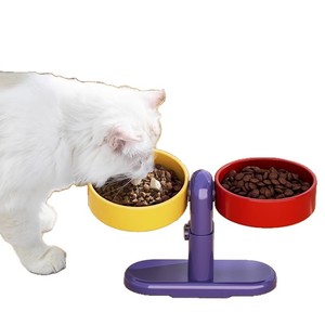 Bol double pour animaux de compagnie, station d'alimentation réglable avec ventouse, surélevé, antidérapant, pour chats et chiens - Product Image 5
