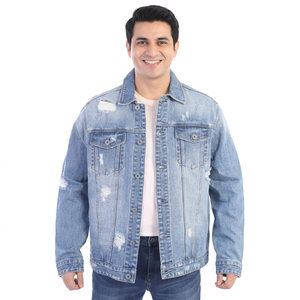 Loose Fit <b>Long</b> Sleeve Denim <b>Jacket</b> Flap Pockets Button Decoration Vintage-Casual Style Washed Technics Autumn <b>jacket</b> for <b>men</b> - Product Image 1
