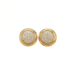 Pendientes de Oro E3310 con Incrustaciones de Diamantes Redondos de Corte Brillante, Joyería Fina Clásica Unisex - Product Image 1