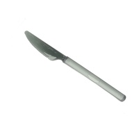 Ensemble de couverts jetables gris modernes, de qualité alimentaire, épaissis, emballés individuellement pour les repas légers, les steaks et les desserts