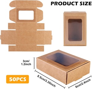 Kraft giấy gấp hộp với PVC xem cửa sổ <span class=keywords><strong>cupcake</strong></span> hộp hộp nhỏ cho bánh quy - Product Image 4