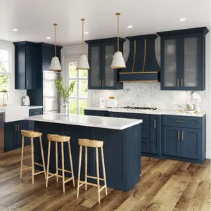 CBMmart French Kitchen Cabinets Modern Apartment Kitchen Cupboard RAL Lacquer Shaker Kitchen Cabinets Full Set Furniture