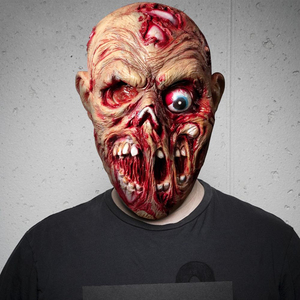 Máscara de Látex de Zombie de <span class=keywords><strong>Terror</strong></span> para Halloween, Máscara Facial Completa para Cosplay, Máscara de <span class=keywords><strong>Terror</strong></span> Sangrienta y Repugnante para Adultos, para Fiestas de Navidad - Product Image 2