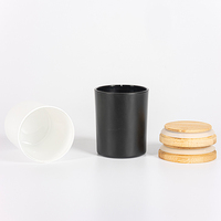 Porte-bougie en verre noir mat, vide, cylindrique, pour la fabrication de bougies parfumées et d'aromathérapie à domicile