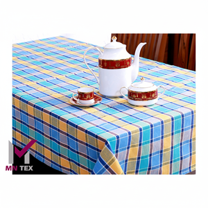 Venta al por mayor de Mantel de algodón impreso, lavable, rectangular, tejido de hilo teñido para Hotel, fiesta, evento, restaurante, uso doméstico - Product Image 1