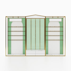 Negozio di costumi da bagno in stile italiano scaffali da parete per reggiseno in metallo scaffale dorato mobili da esposizione per negozio al dettaglio - Product Image 5