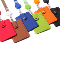 Porte-cartes d'identité en cuir PU de luxe avec logo personnalisé 76x110mm, étui portefeuille pour badge d'identité universitaire avec 1 fenêtre transparente pour carte d'identité
