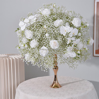 Décoration de mariage de luxe, fleurs artificielles pour table, gypsophile, fausse fleur de souffle de bébé, rose, grande boule de fleurs pour centre de table