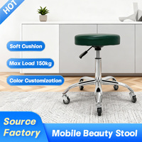 Taburetes giratorios redondos bajos portátiles, muebles de salón de belleza simples, taburete hidráulico ajustable en altura para salones de belleza, taburete de salón de lujo