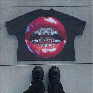 Milliard d'hommes coton Style Vintage surdimensionné Boxy T-Shirt col rond avec motif graphique vente directe hommes t-shirt - Product Image 1